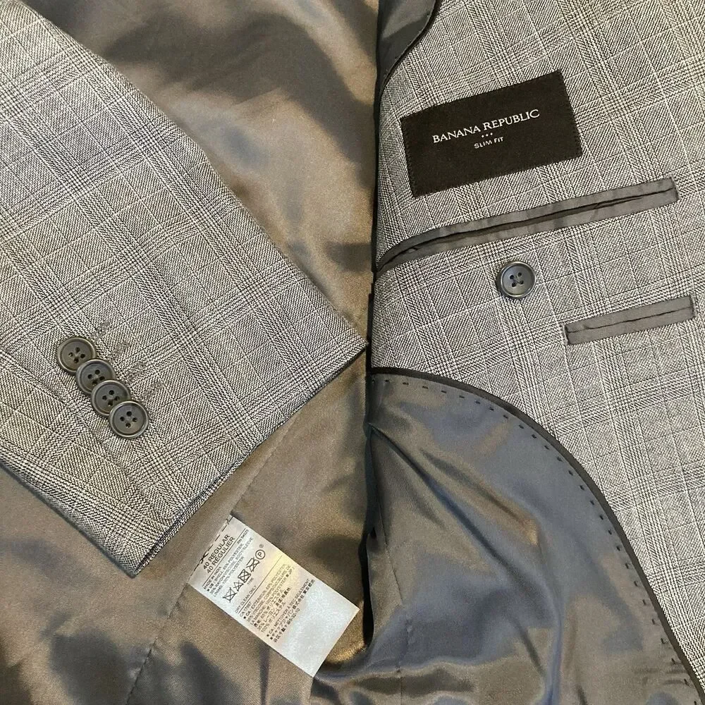 Banana Republic Men’s Slim Fit Poly Blend Blazer Regular Suit Jacket Sz 40 R